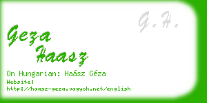 geza haasz business card