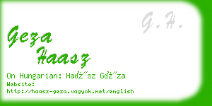 geza haasz business card